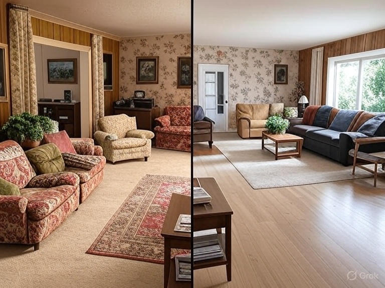 Brady Bunch House Interior Layout Before and After