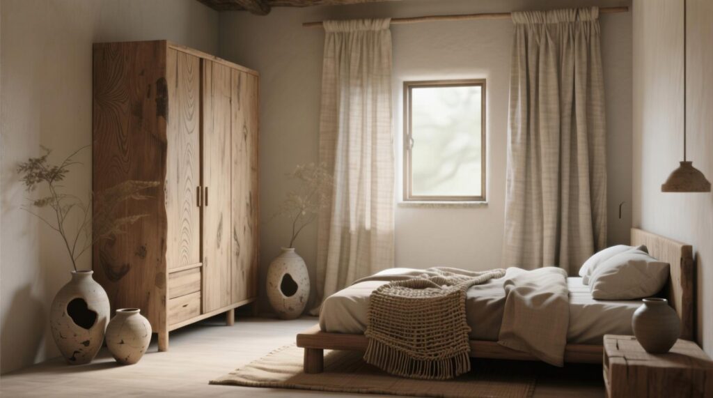 Calm Bedroom With Wabi‑Sabi Influence