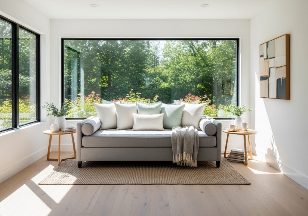 Daybed Under the Window for Relaxation