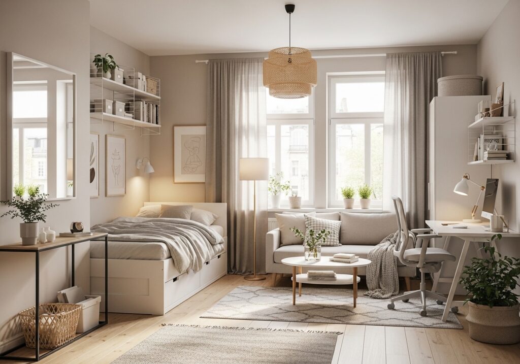  Neutral-toned curtains