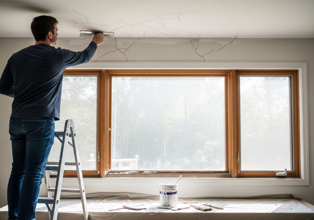 Home Improvement Ideas for Windows: Repair Ceiling Cracks and Paint