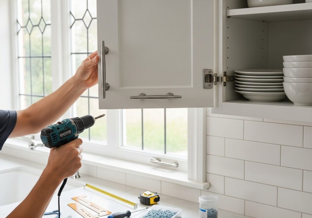 Install New Hardware in Cabinets