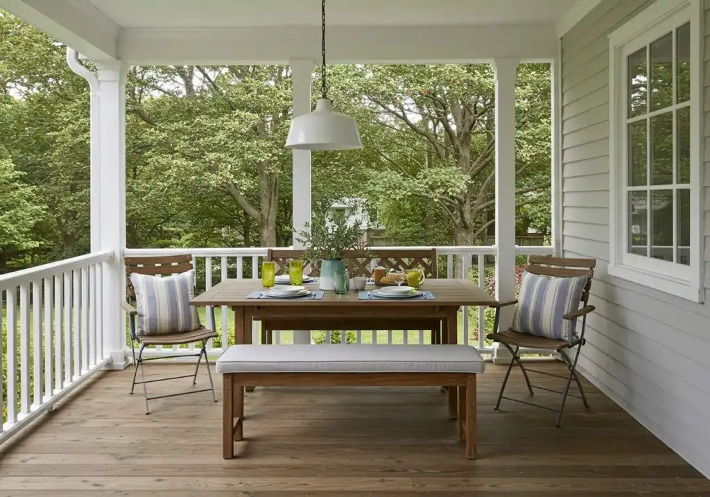 Include a Dining Bench or Bistro Table