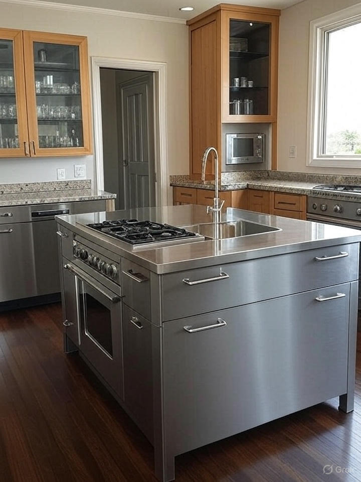 Island With Sink, Stove, and Storage