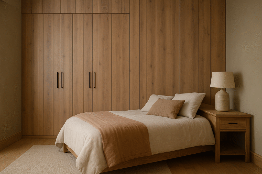 Modern Rustic Bedroom With Built‑In Closet