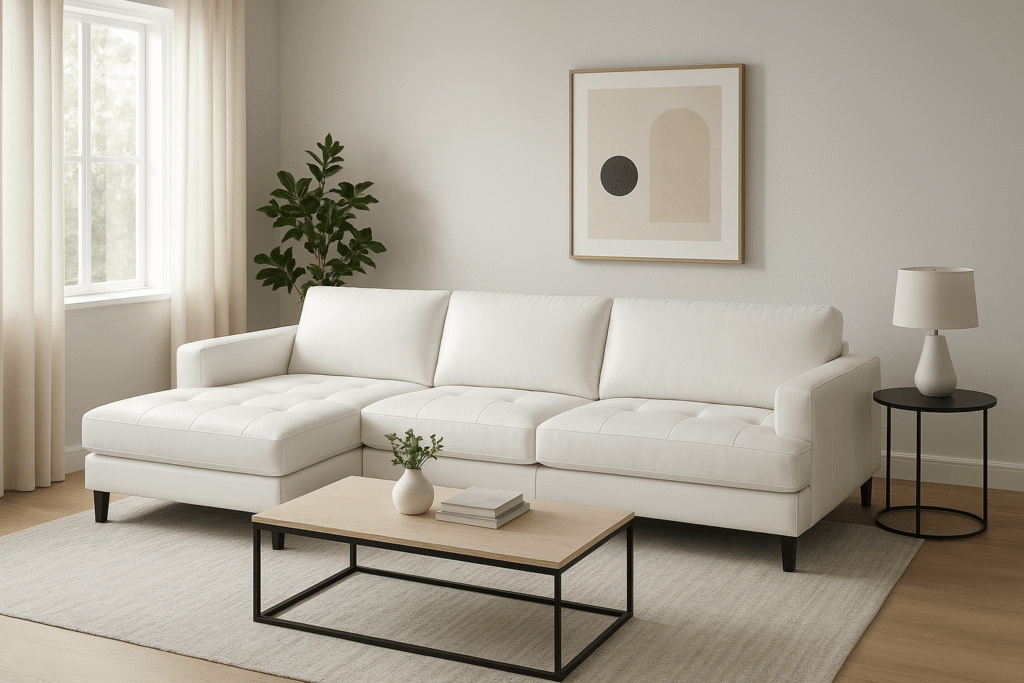 Modern White Leatherette Sectional Ideas