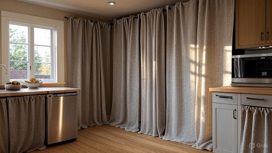 Replace Old Cabinet Doors with Curtains