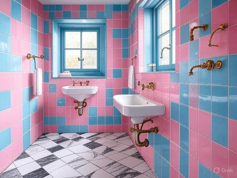 Restoring the Pink and Blue Bathrooms