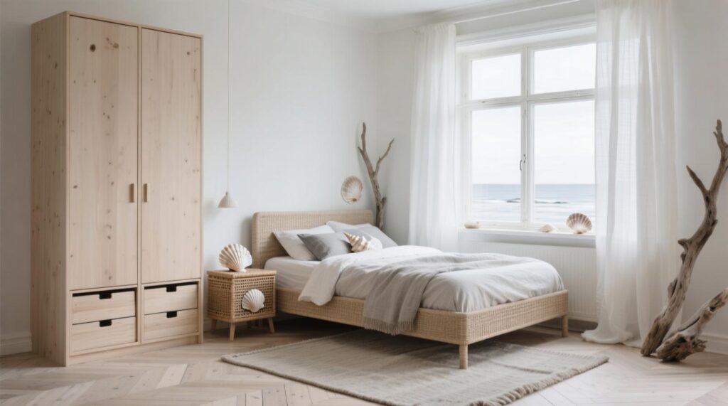 Scandinavian Bedroom With Wardrobe Nook