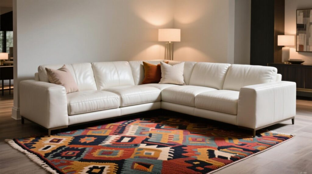 Statement Corners with L-Shaped White Sectionals