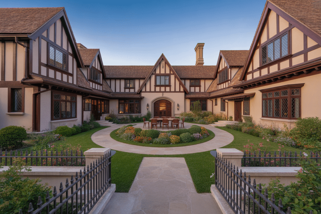 Tudor Home with Courtyard Garden