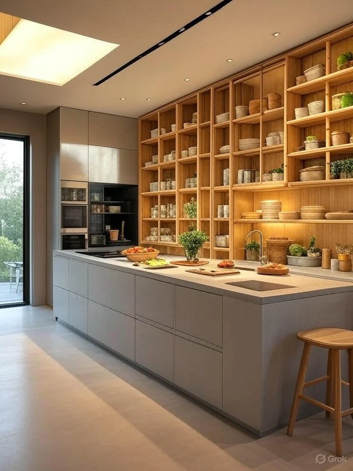 L-Shaped Kitchen With Walk-In Pantry