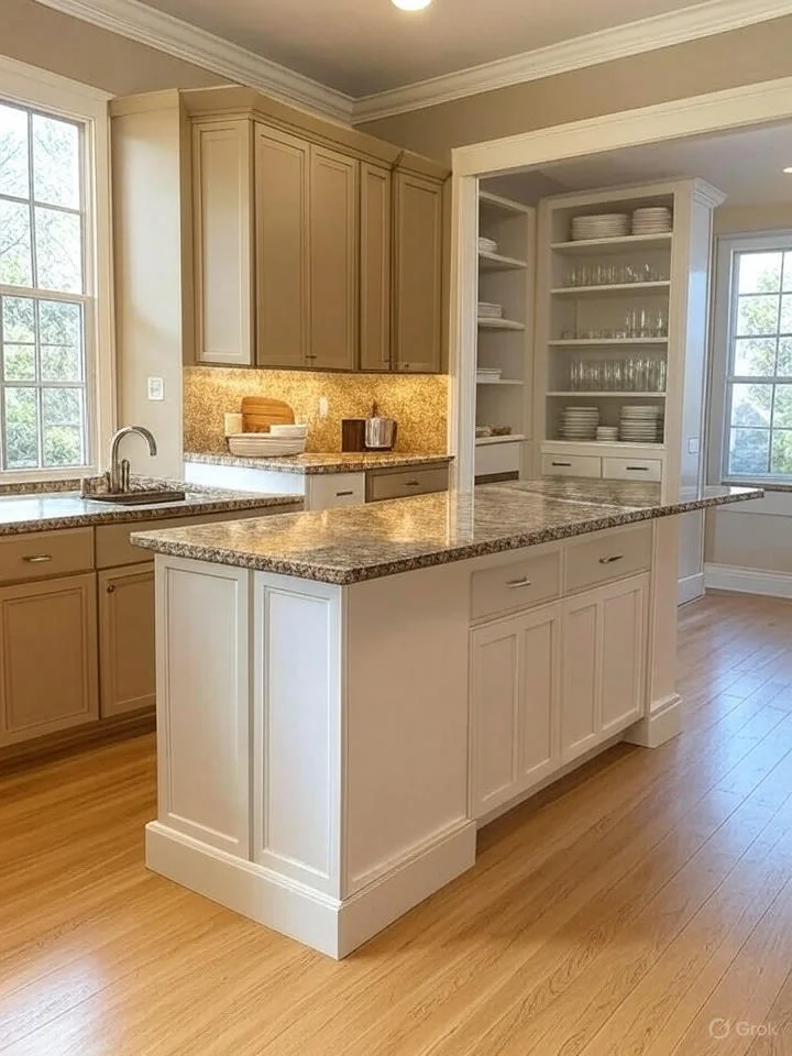 Peninsula Island With Pantry Wall