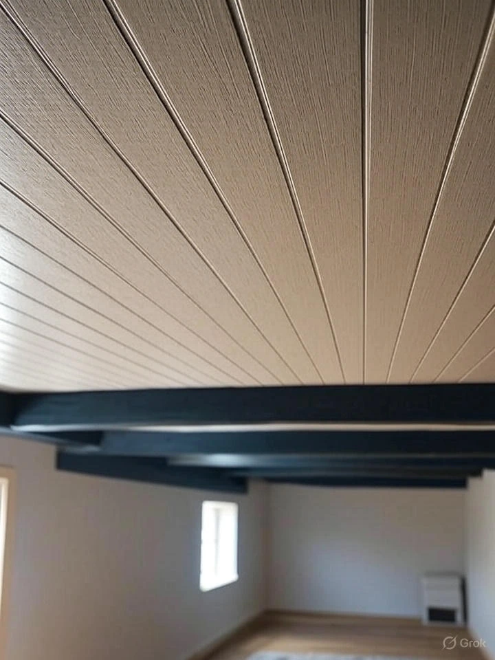 Beadboard Ceiling with Exposed Joists