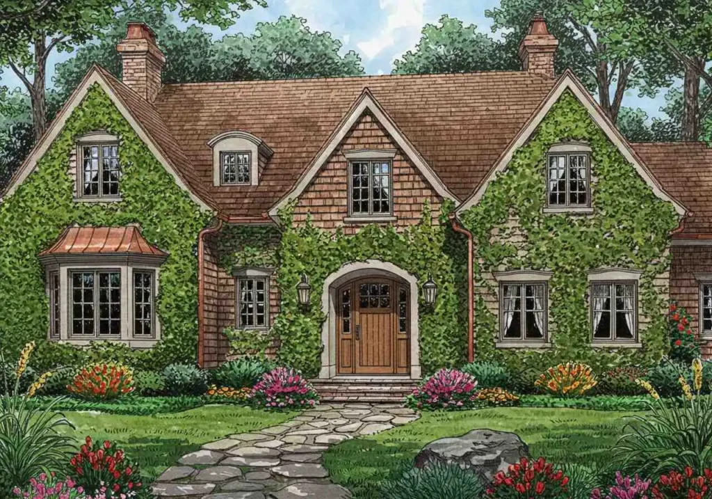  Tudor Cottage with Shake Shingles and Ivy Touches