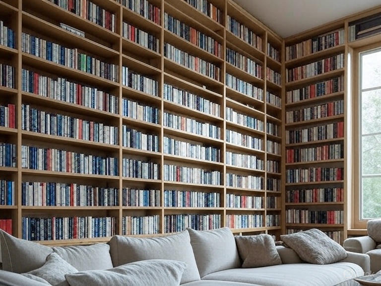 Built-In Wall Bookshelves