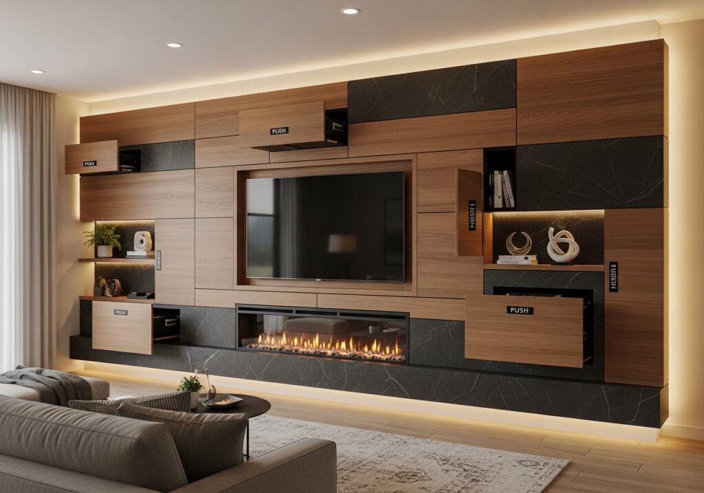 Customisable Media Walls with Hidden Storage