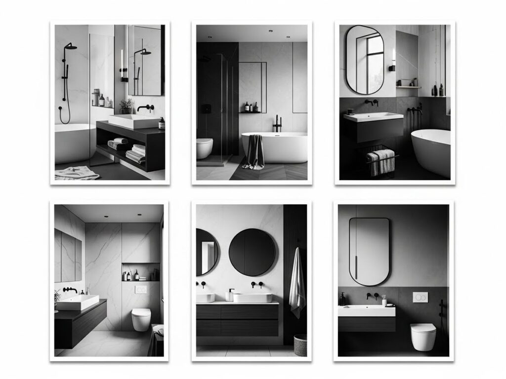 Black-and-White Bathroom Concept Boards