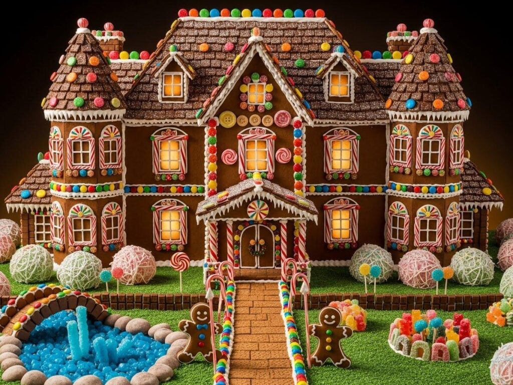 Candy-Themed Gingerbread Mansion