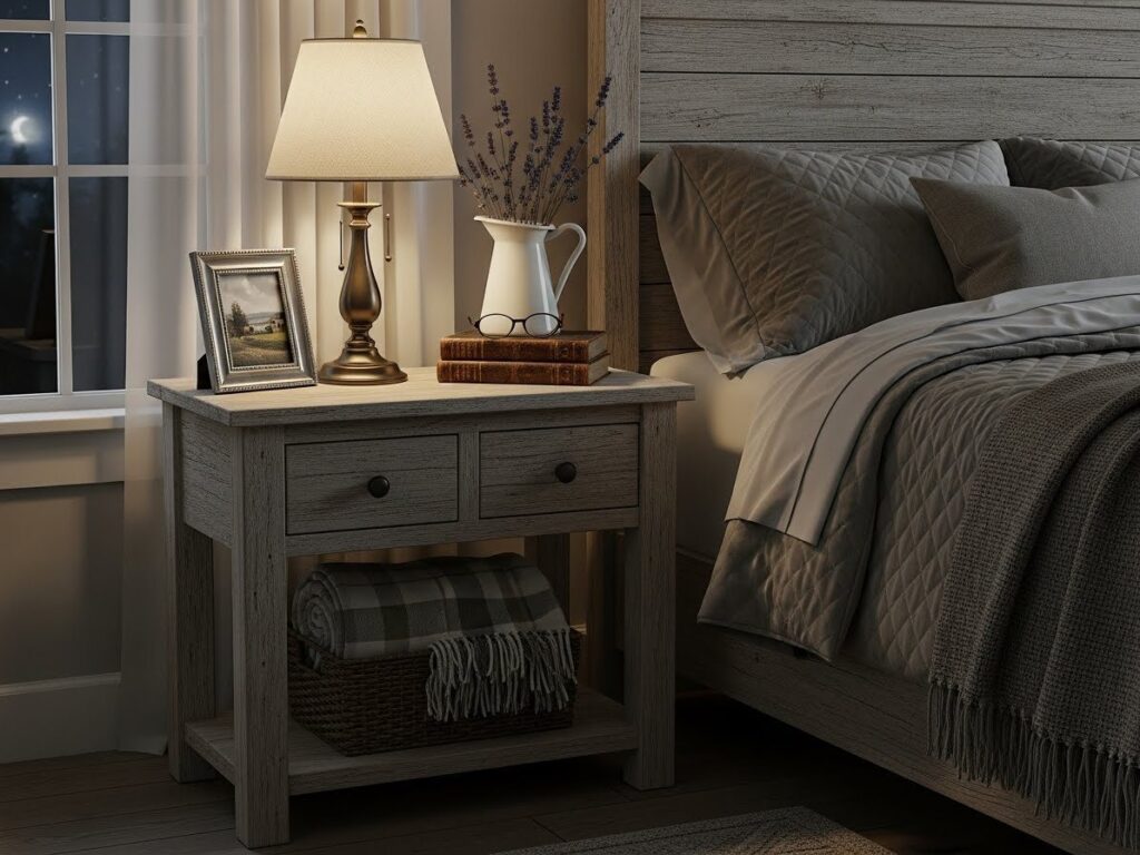 Farmhouse Nightstand Styling for Timeless Charm