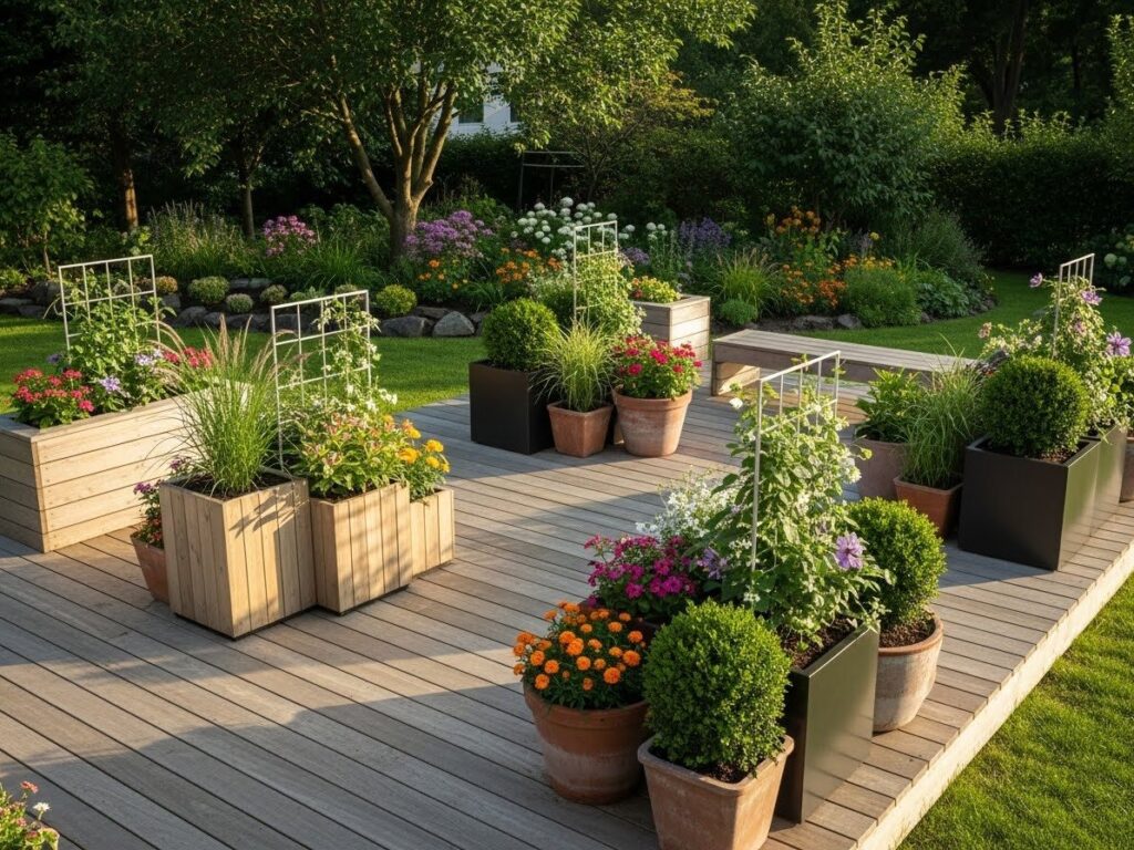 Freestanding Deck Planters for Flexible Layouts