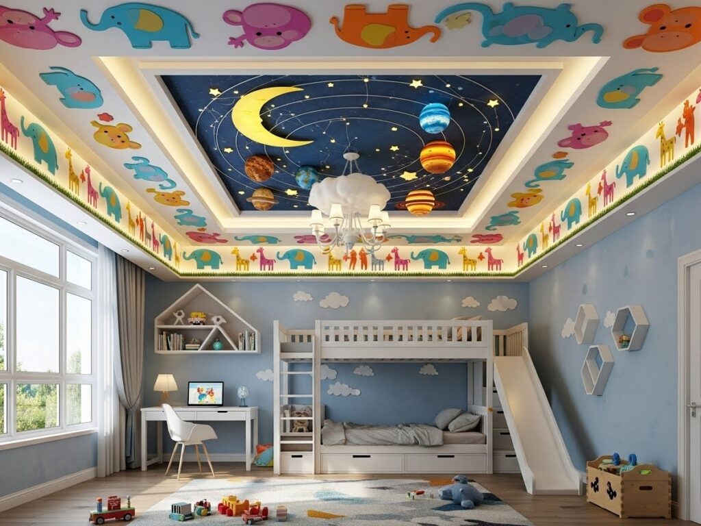 Kids Room POP Ceiling Design with Creative Themes