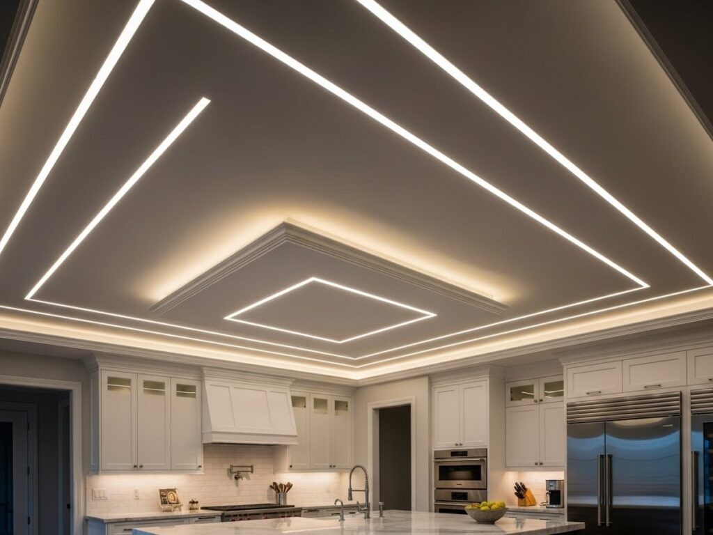 Kitchen Ceiling LED Strip Lighting Ideas