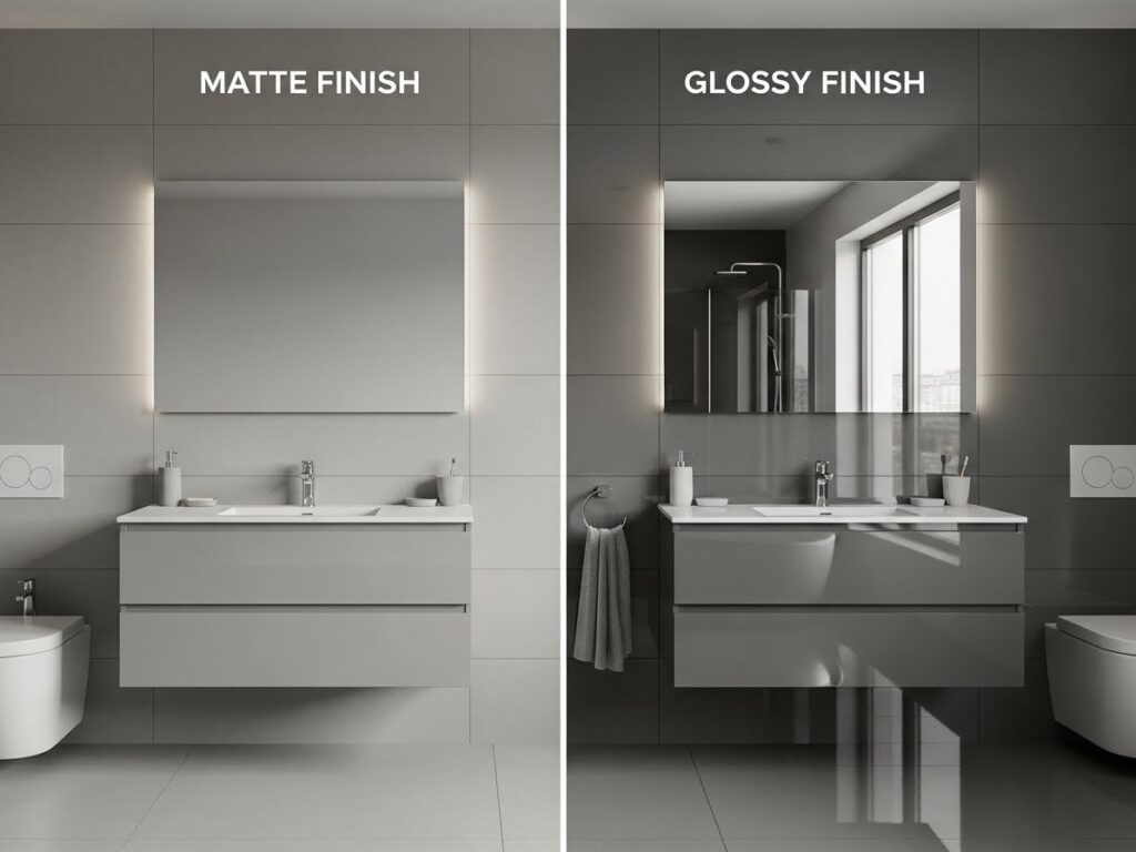 Matte vs Glossy Bathroom Finishes