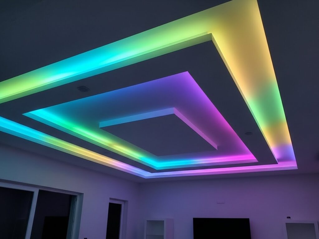 POP Ceiling with LED Lights for Vibrant Illumination