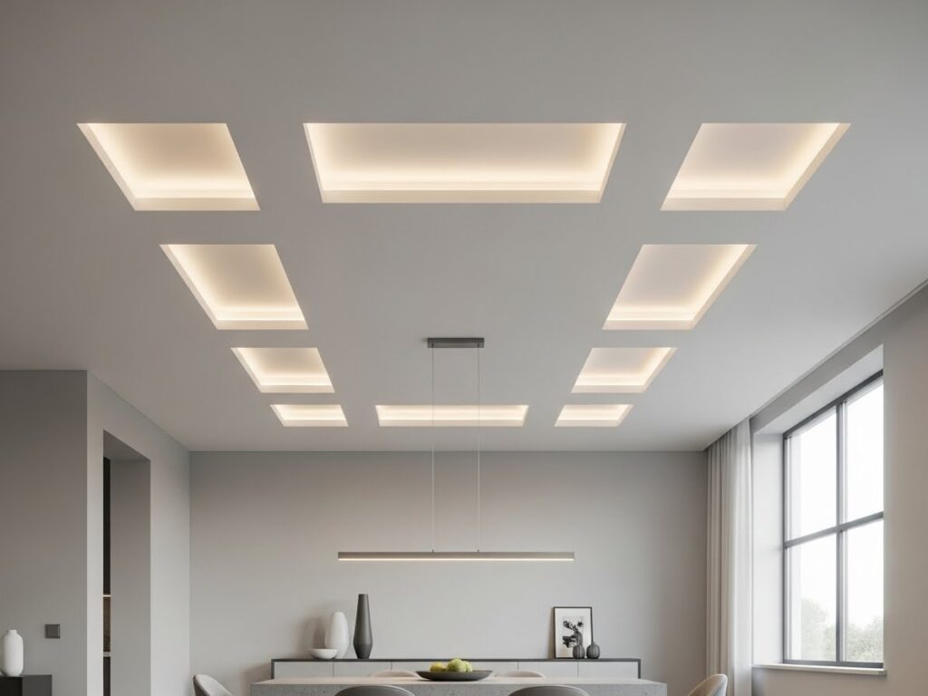 Rectangular POP Ceiling Design for Modern Geometry