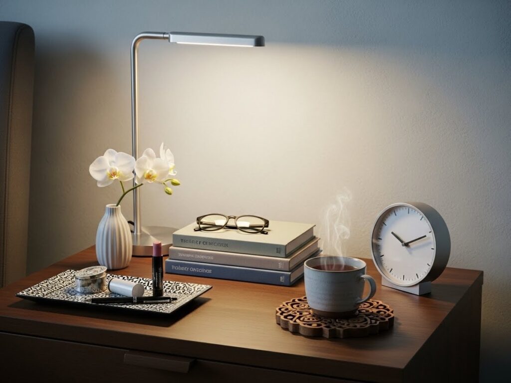 Start with Functional Bedroom Nightstand Styling