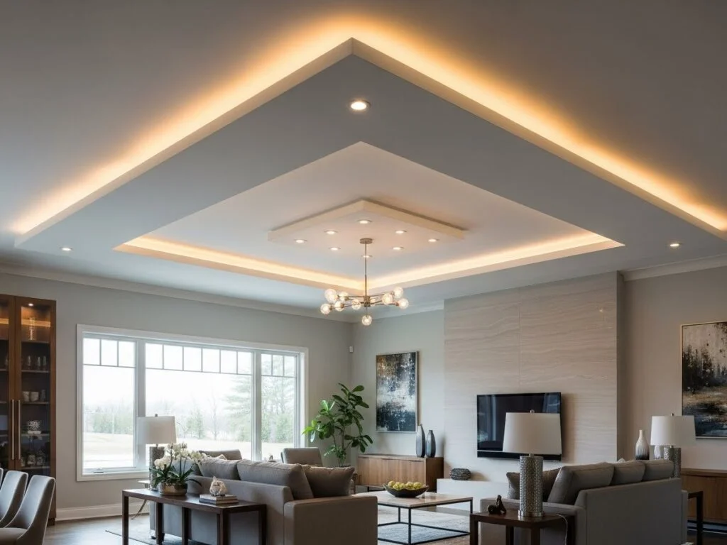 Tray POP Ceiling for Modern and Functional Interiors