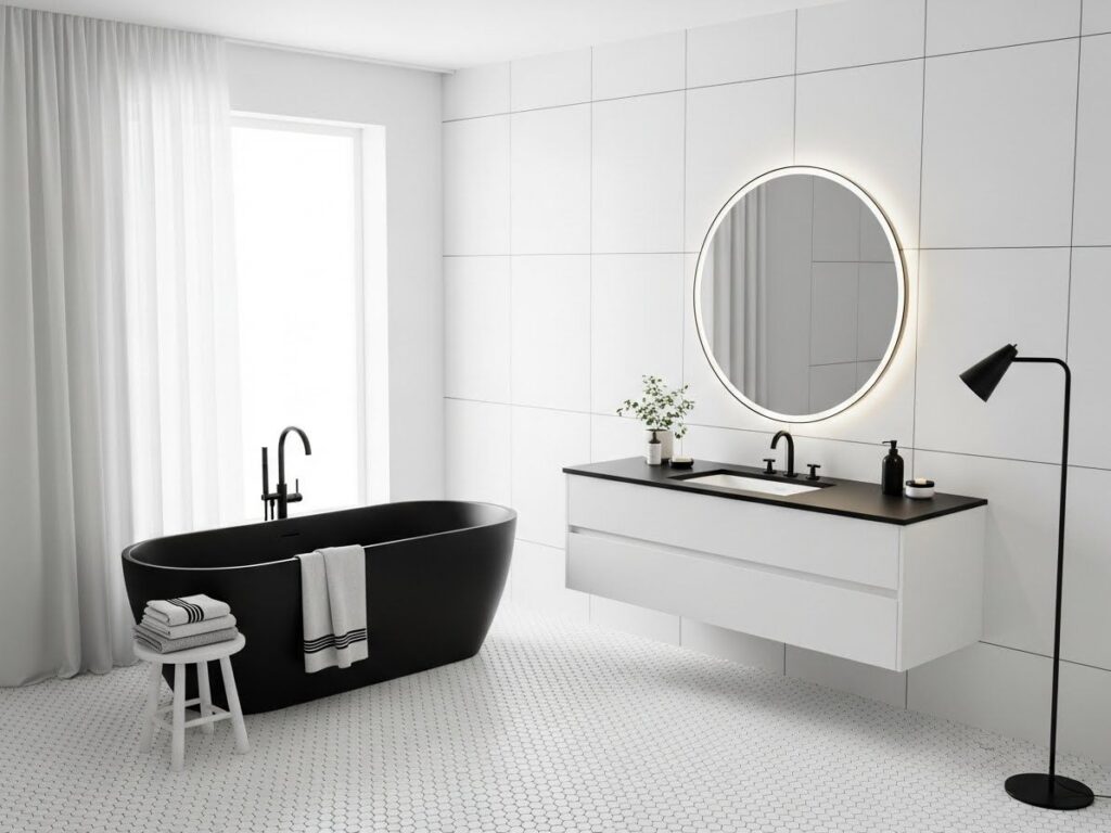 Why Black and White Works So Well in Bathrooms