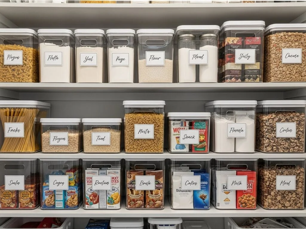 Use Clear Storage Bins with Labels