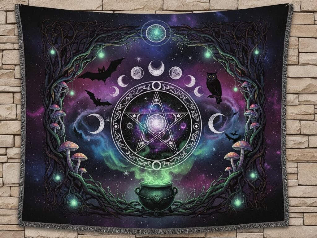 Witchcore Wall Tapestry – Mystical & Enchanti