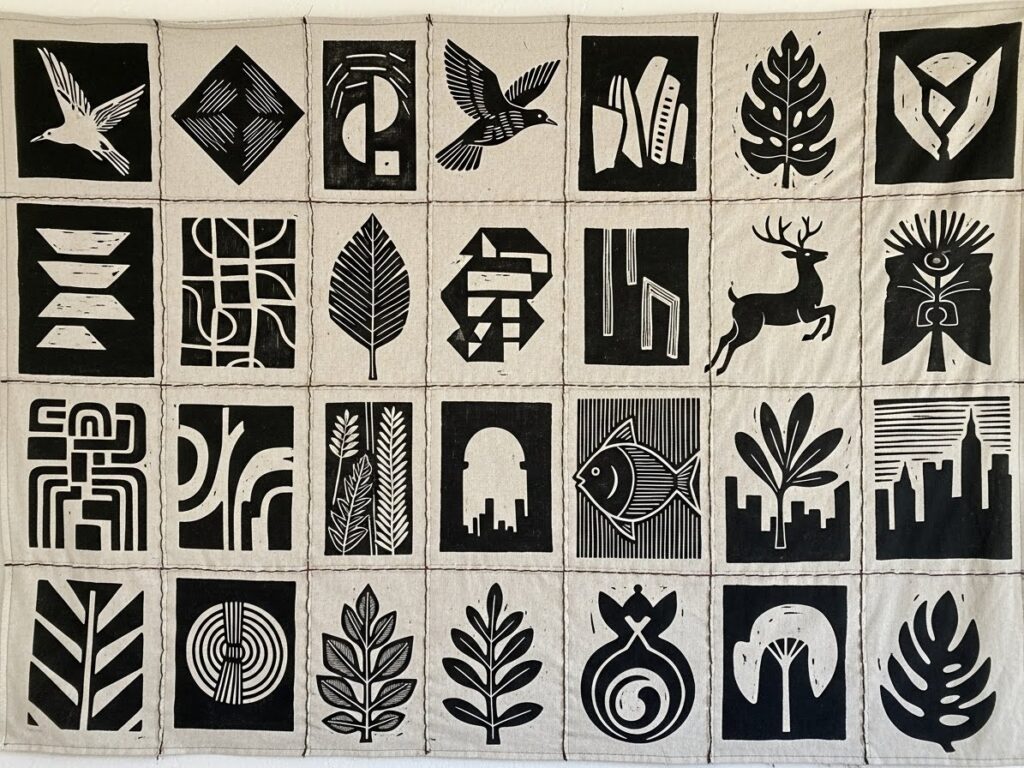 Linocut Prints Tapestry – Artistic & Graphic