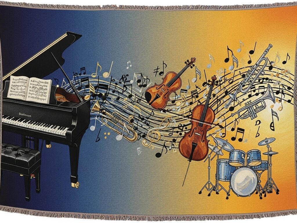 Musical Notes Tapestry – Harmony on the W