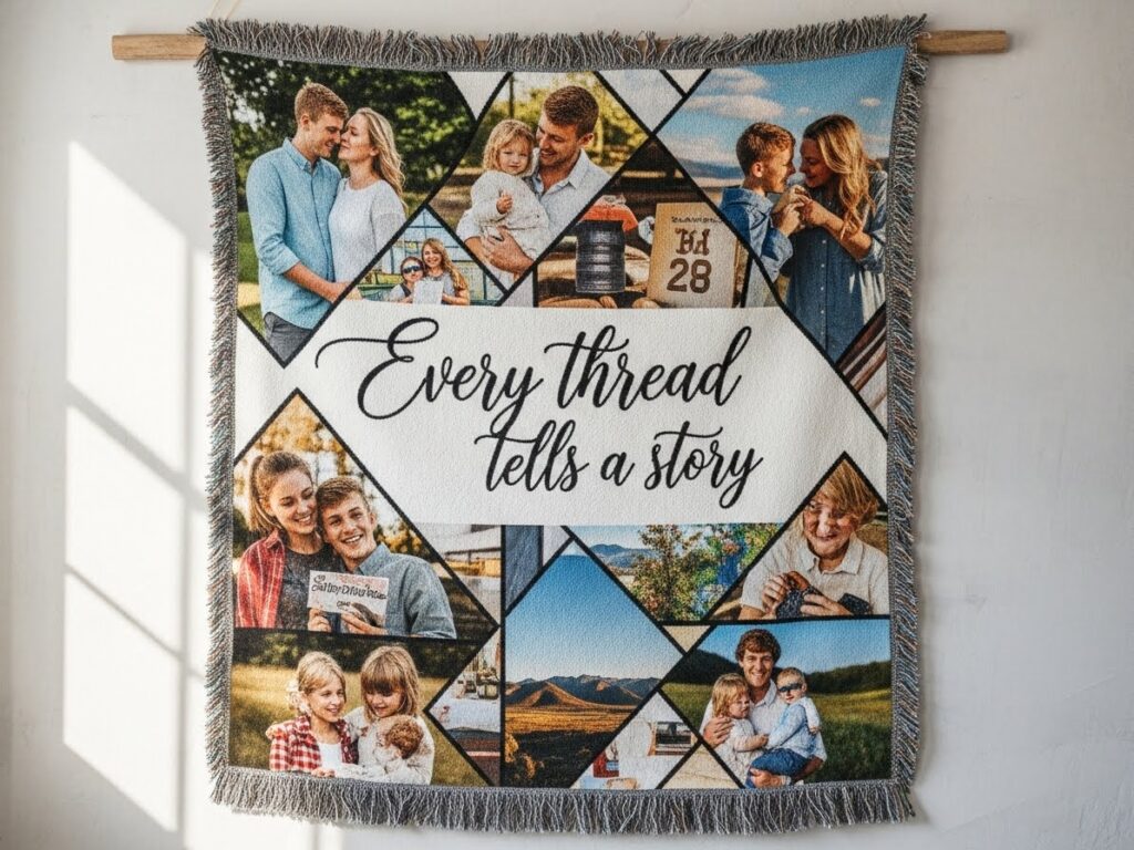 Custom Photo or Quote Tapestry – Personal Storytelling