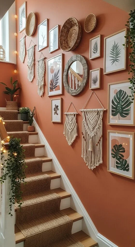 Boho Vibe Stairs Wall Decor Ideas