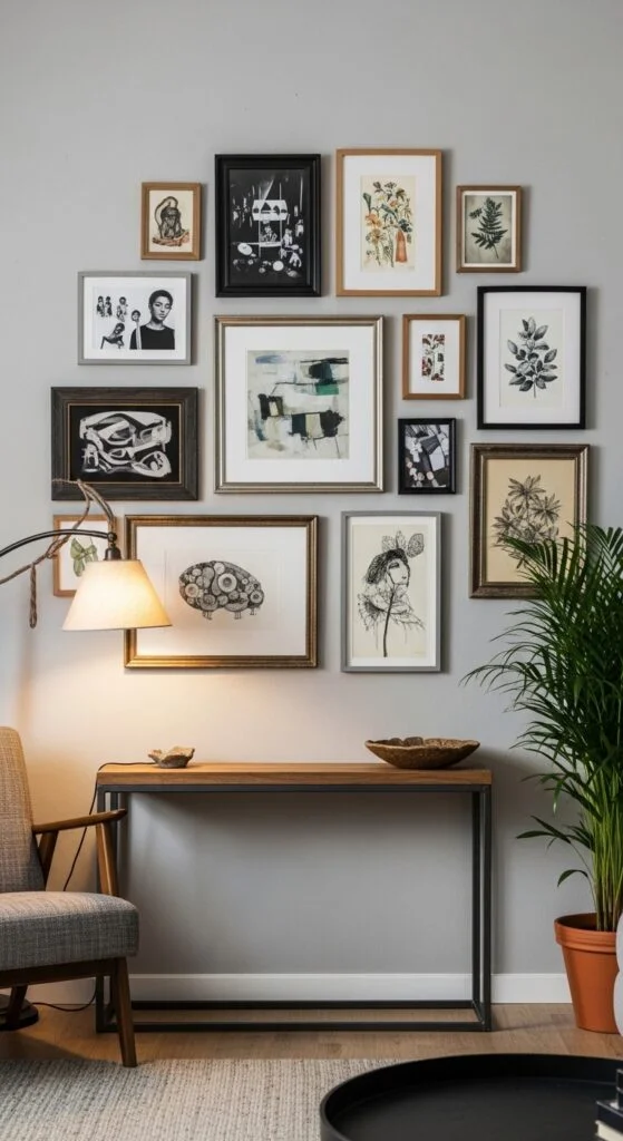 Gallery Wall with Mixed Frames