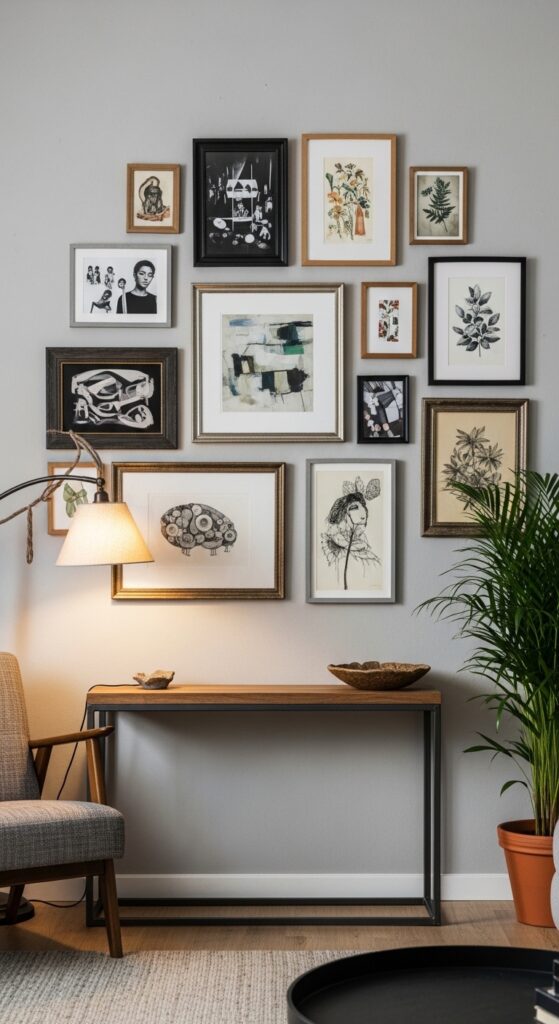 Gallery Wall with Mixed Frames