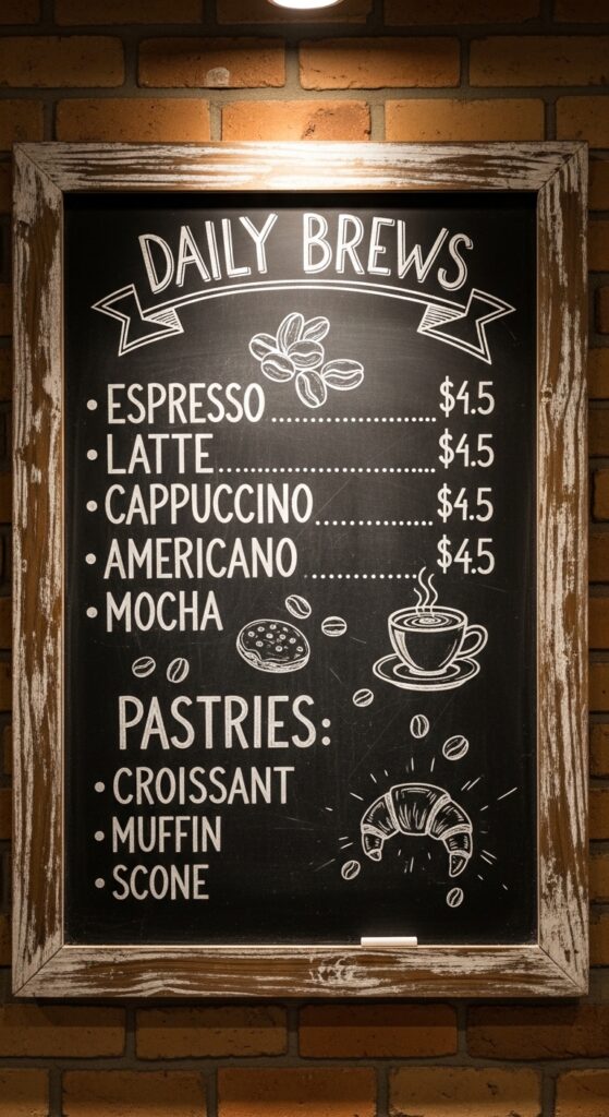 Chalkboard or Menu Board