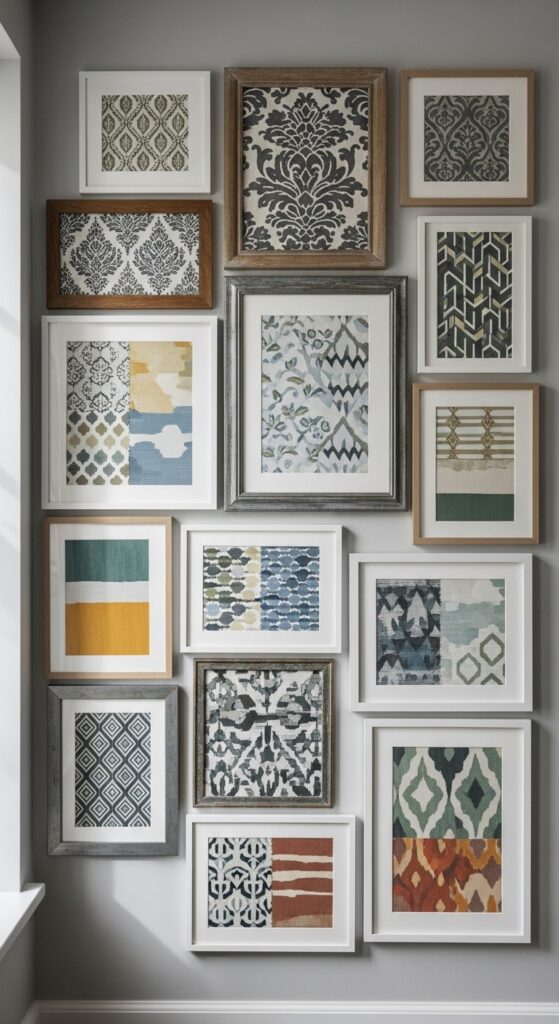 Framed Textile or Wallpaper Swatches