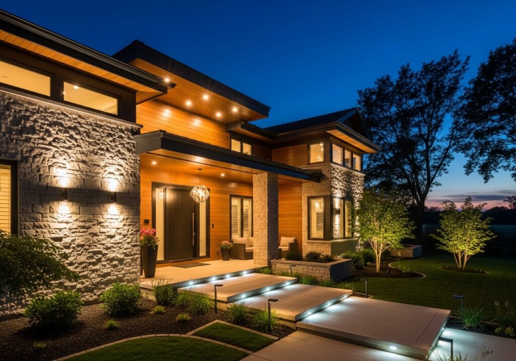 Exterior House Designs: Outdoor Lighting