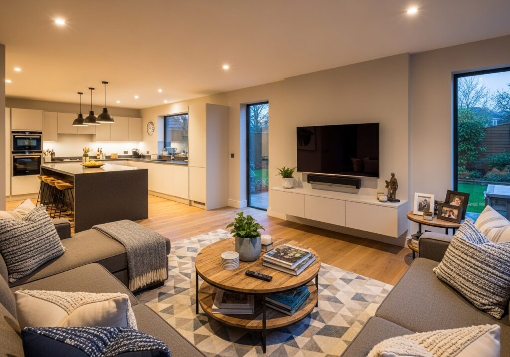 Family space near kitchen