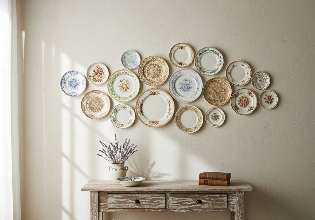 Vintage Plates Wall Arrangement