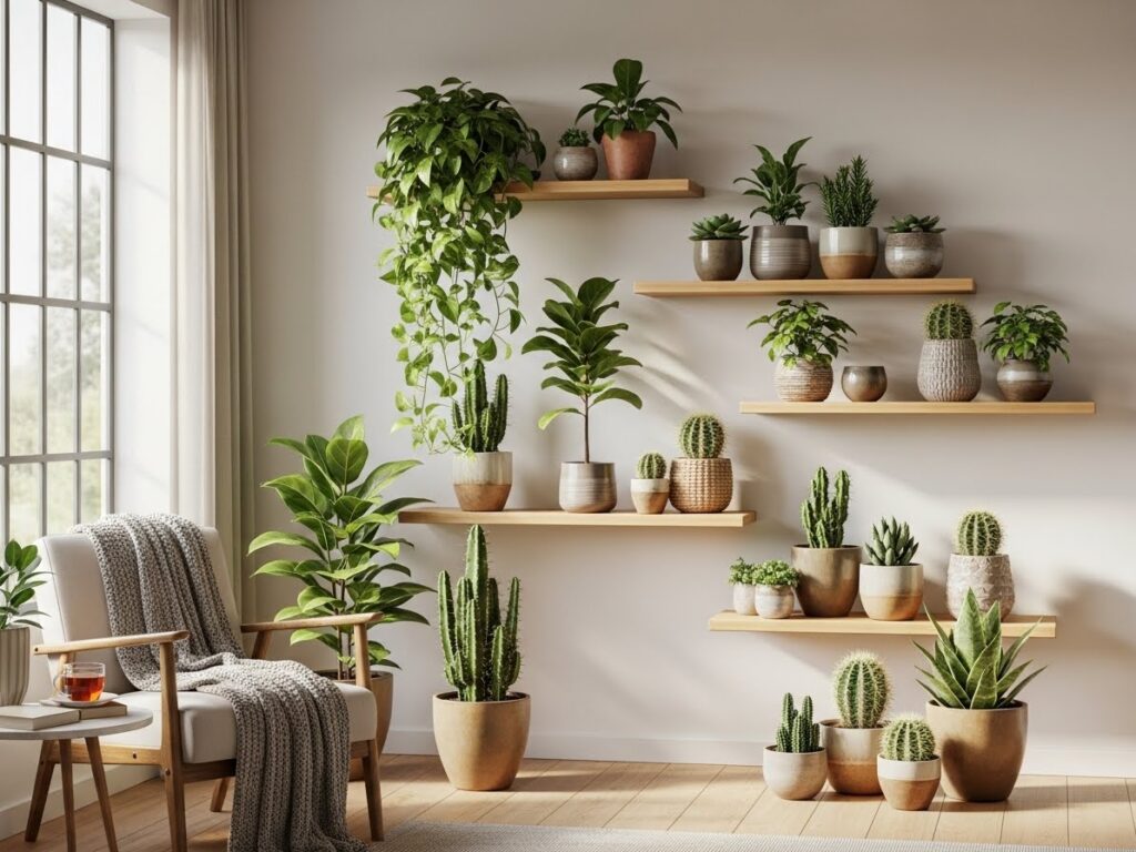 Style Plants on Shelves