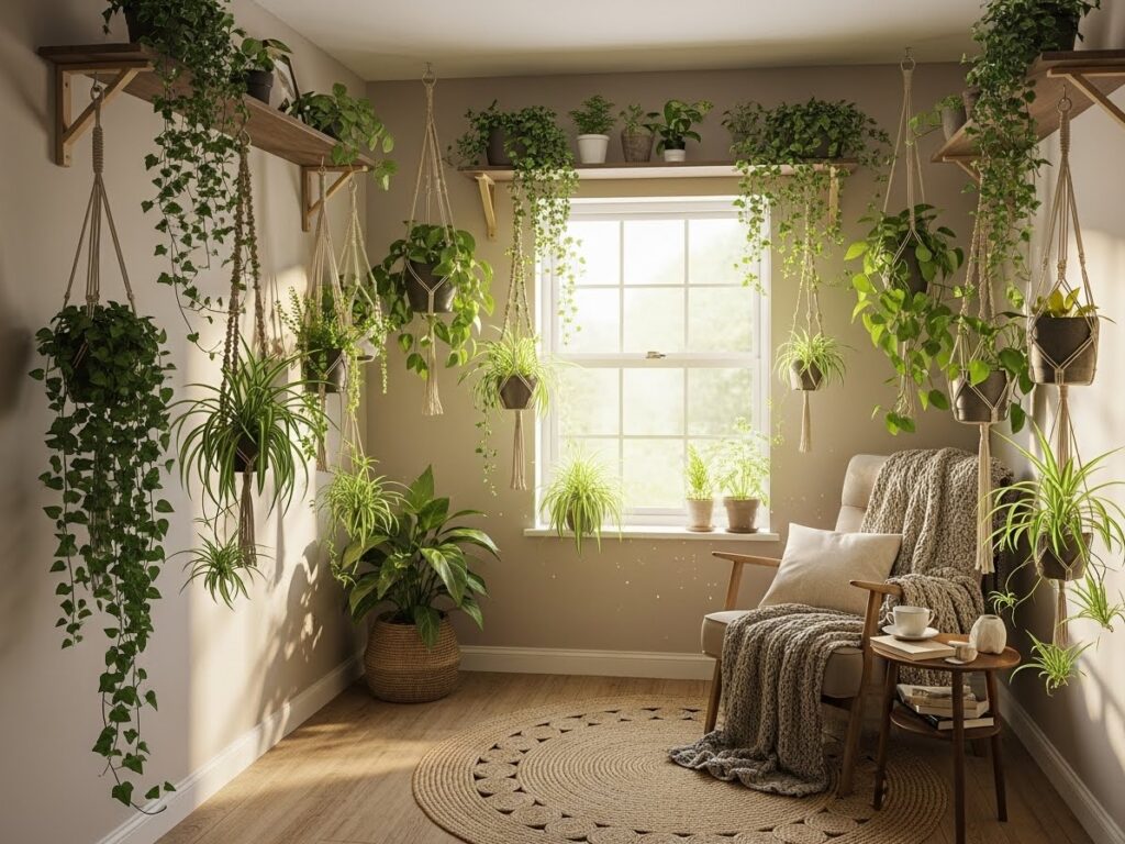 Hang Plants to Save Space