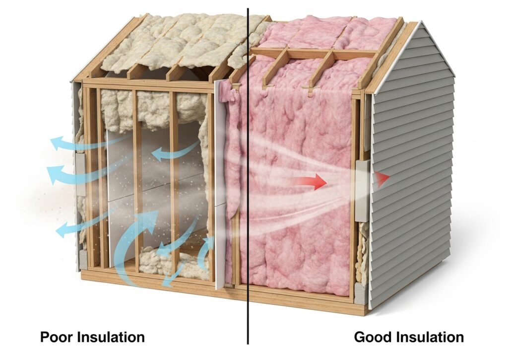 poor insulation affect airflow