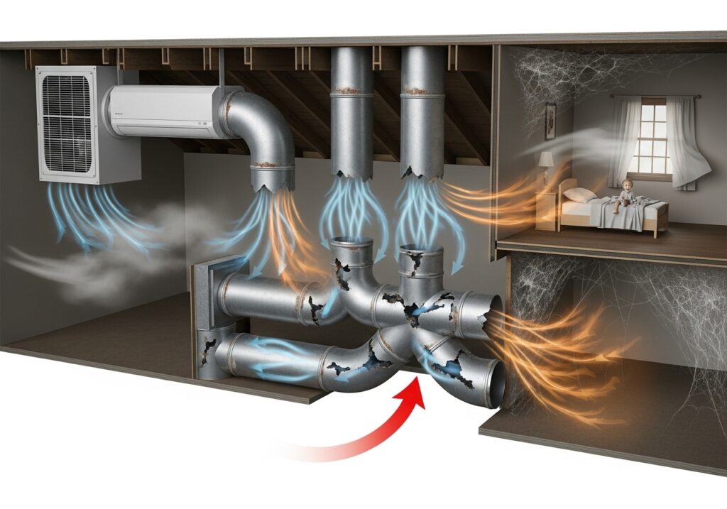 outdated ductwork restrict air